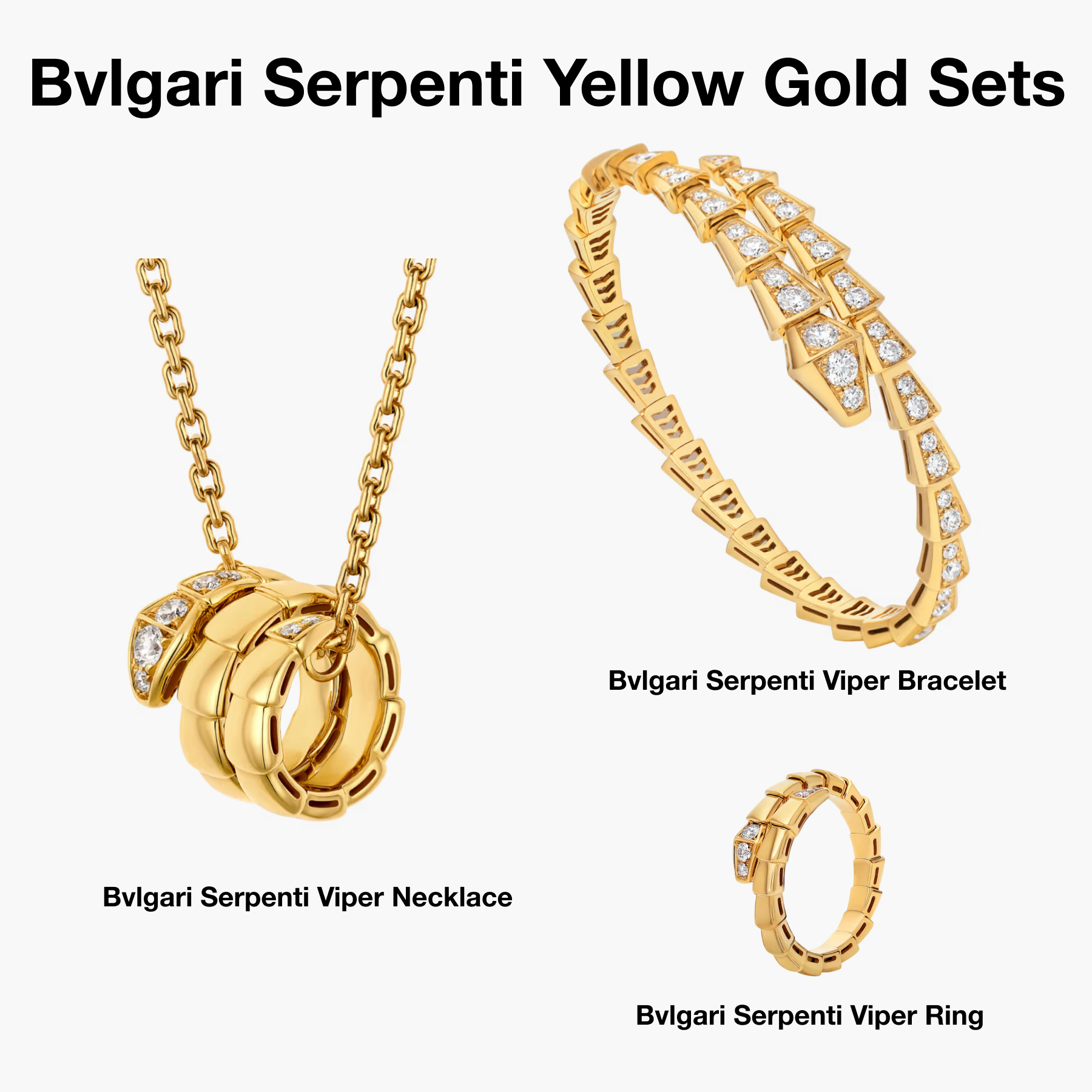 BV Serpenti Yellow Gold Sets - Gorchic - $133.99