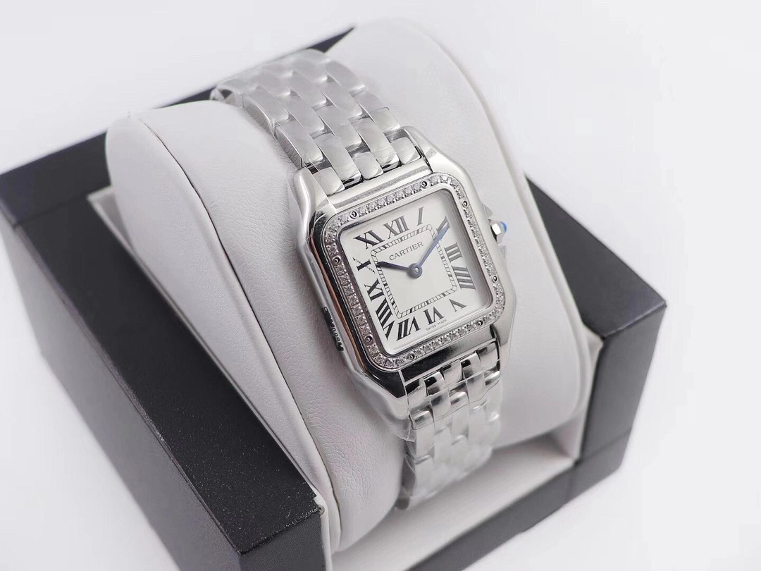 Cartyer Panthère de Cartyer watch, White Gold, Diamond, Small Model - Gorchic - $120.99