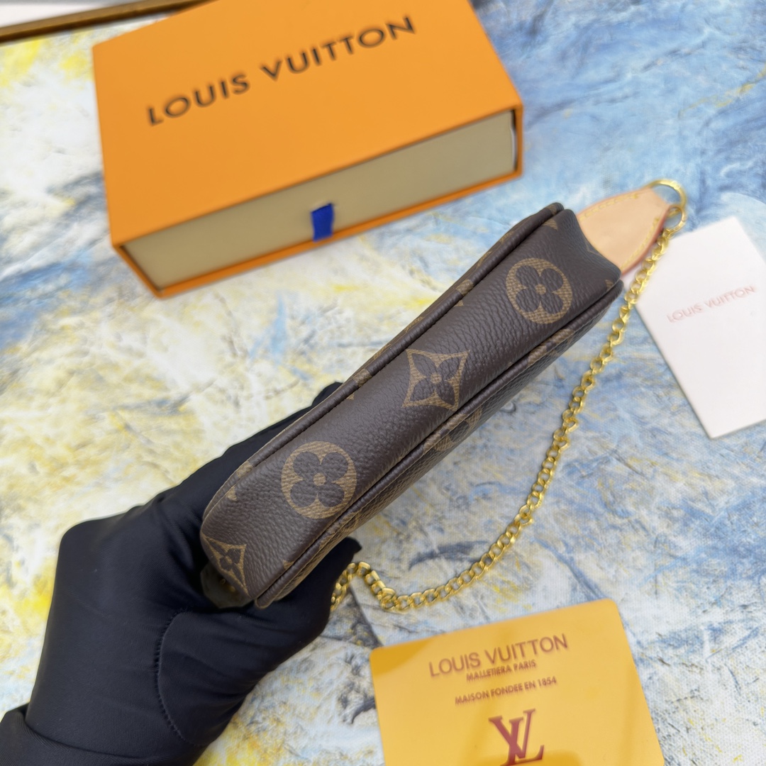 [TOP]Designer Damier Ebene Mini Pochette Accessoires Handbag - Brown - Gorchic - $142.99