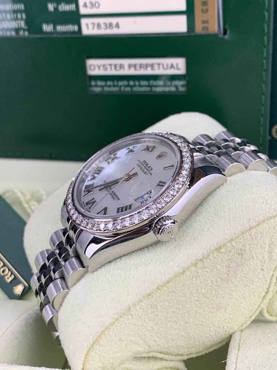 Rolex Datejust Rolex watch, Oystersteel, White Gold, Diamonds, Classic Size - Gorchic - $109.99
