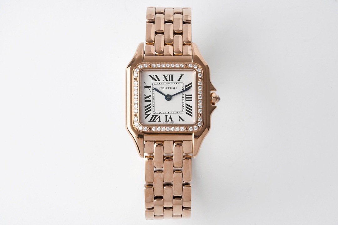 Cartyer Panthère de Cartyer watch, Rose gold, Diamond, Medium Model - Gorchic - $120.99
