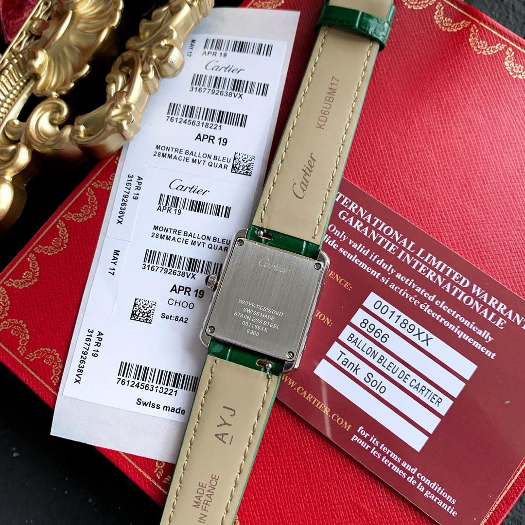 Cartyer Tank Must De Cartyer watch, White Gold, Large Model - Gorchic - $109.99