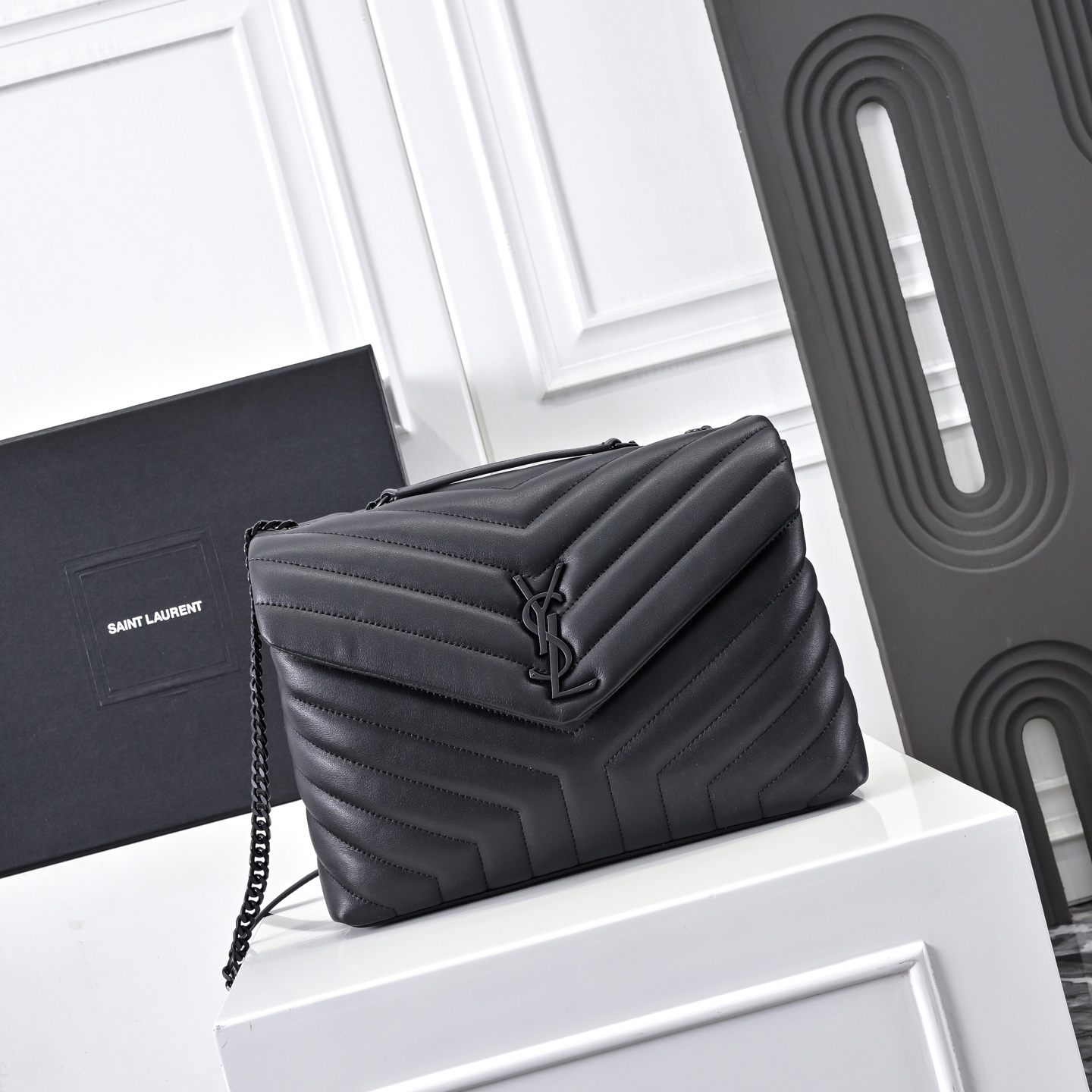 [TOP]Lady Designer Loulou Quilted Leather Shoulder Bag Black - Bag - Gorchic - $366.99