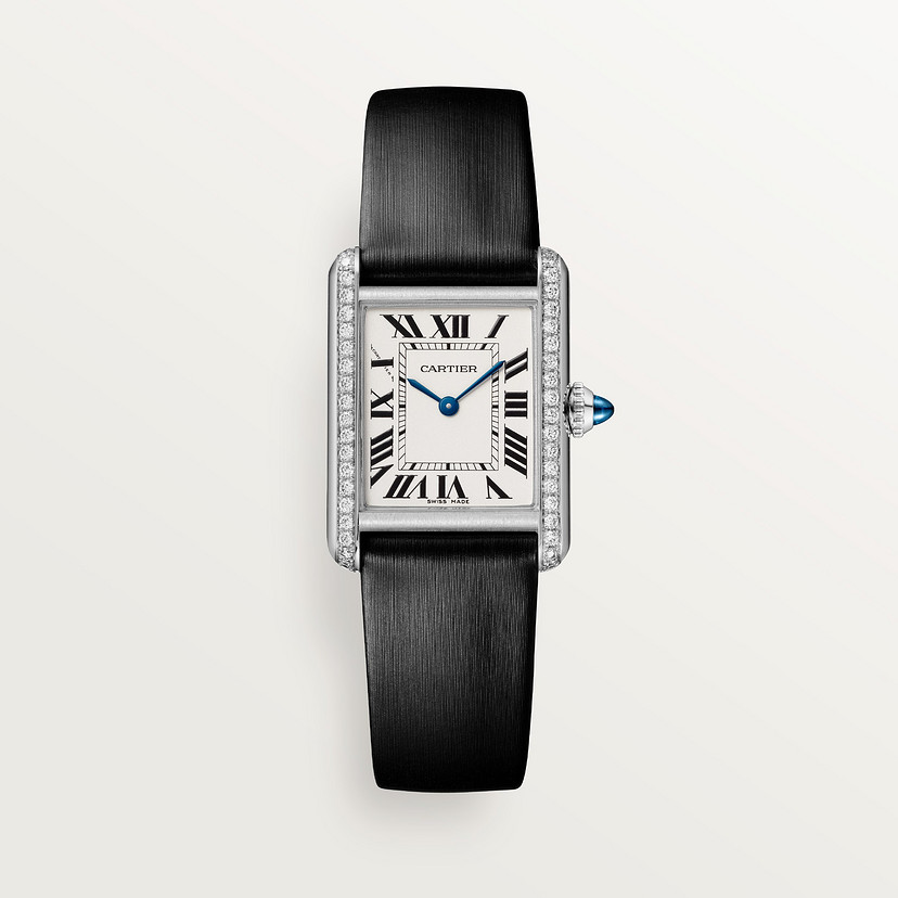 Cartyer Tank Must de Cartyer watch, White Gold, Diamonds, Small Model - Gorchic - $116.99