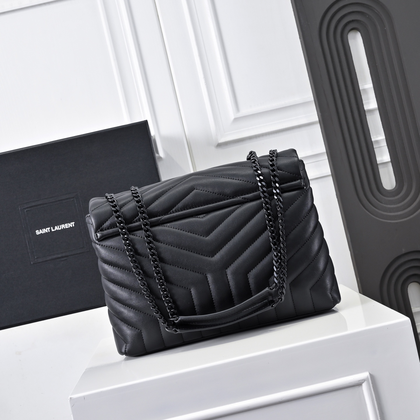 [TOP]Lady Designer Loulou Quilted Leather Shoulder Bag Black - Bag - Gorchic - $366.99