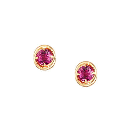Cartyer d'Amour stud earrings Cartyer earrings, Pink sapphires, Mini model - Gorchic - $44.99