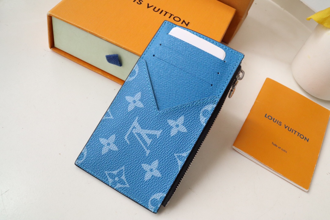 [TOP]Designer Taigarama Blue Coin & Business Card Holder Men's Wallet - Gorchic - $120.99