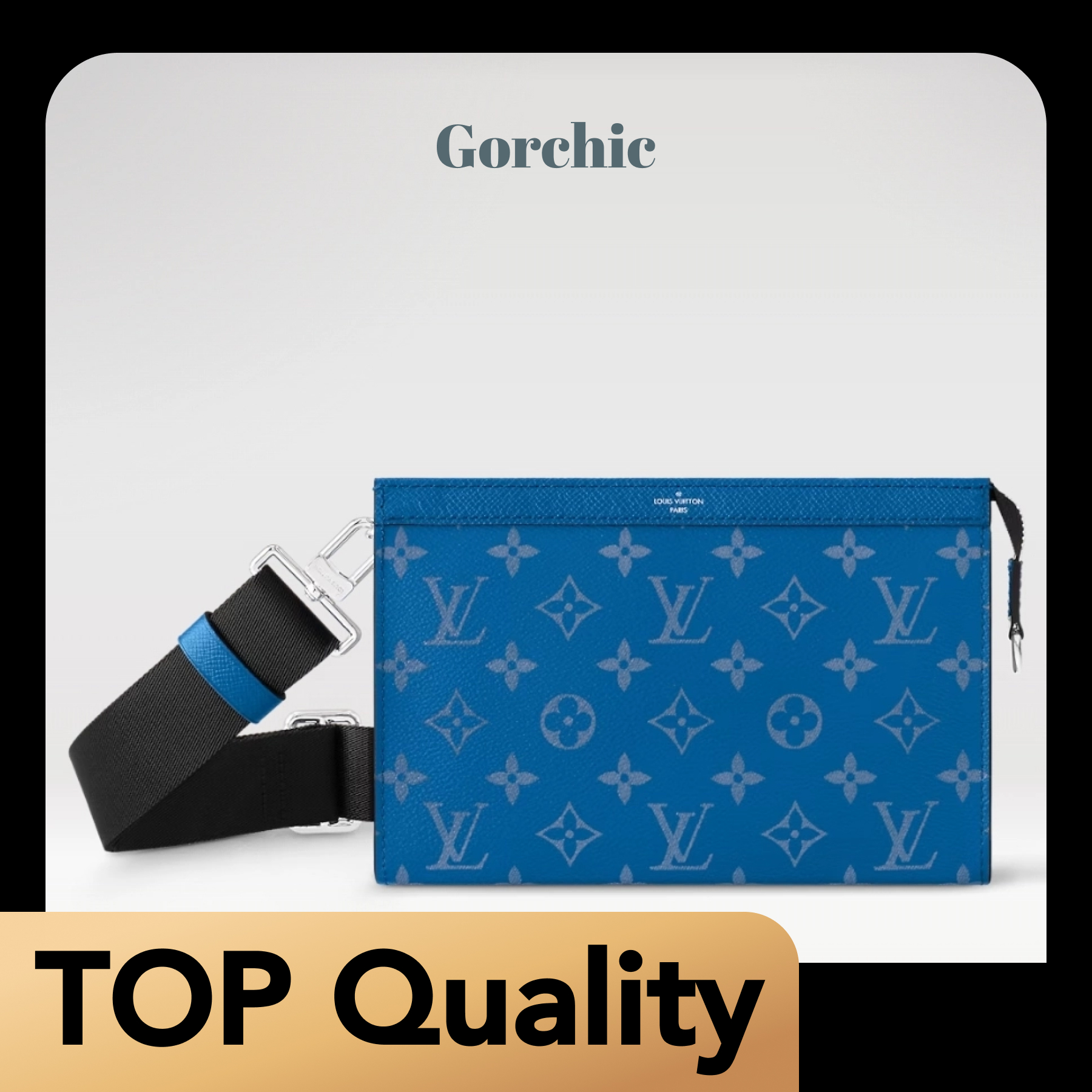 [TOP]Designer Gaston Wearable Wallet/Shoulder Bag - Blue - Gorchic - $168.99
