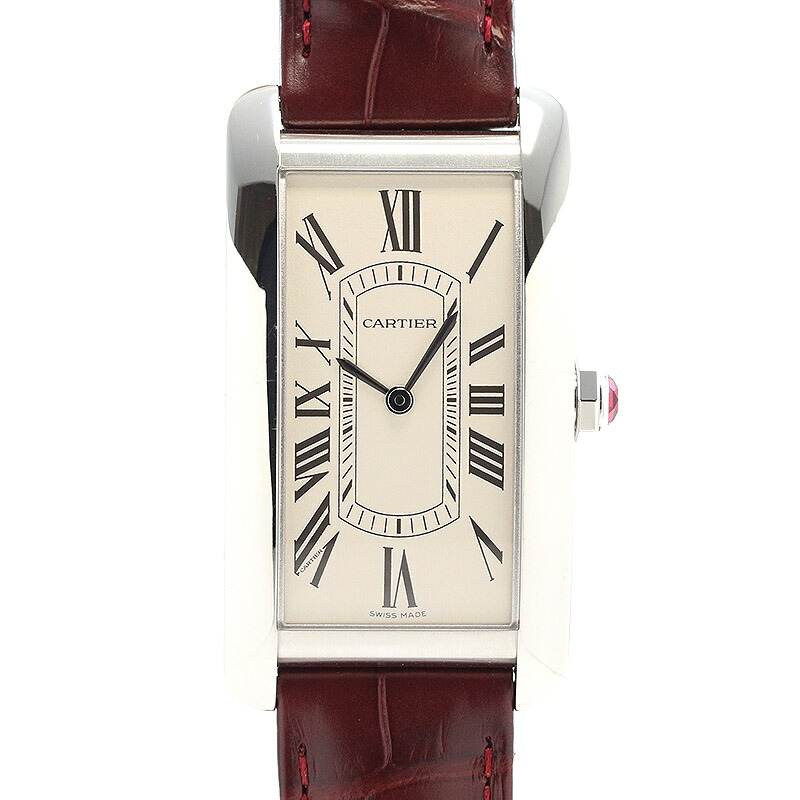 Cartyer Tank Américaine Cartyer watch, White Gold, Large Model - Gorchic - $109.99