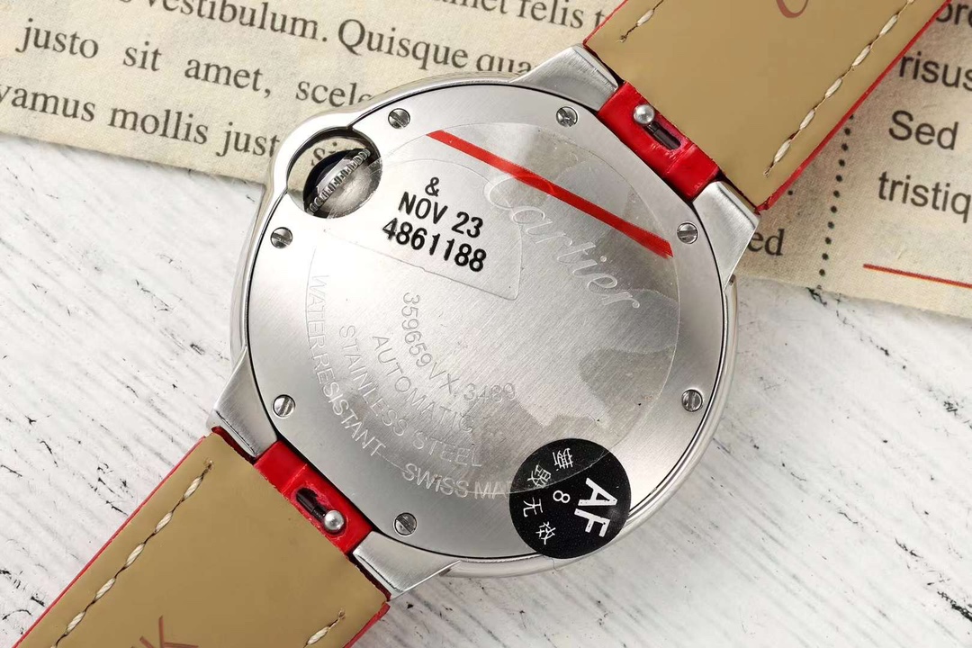 Cartyer Ballon Bleu de Cartyer Red Strap Watch - Gorchic - $116.99