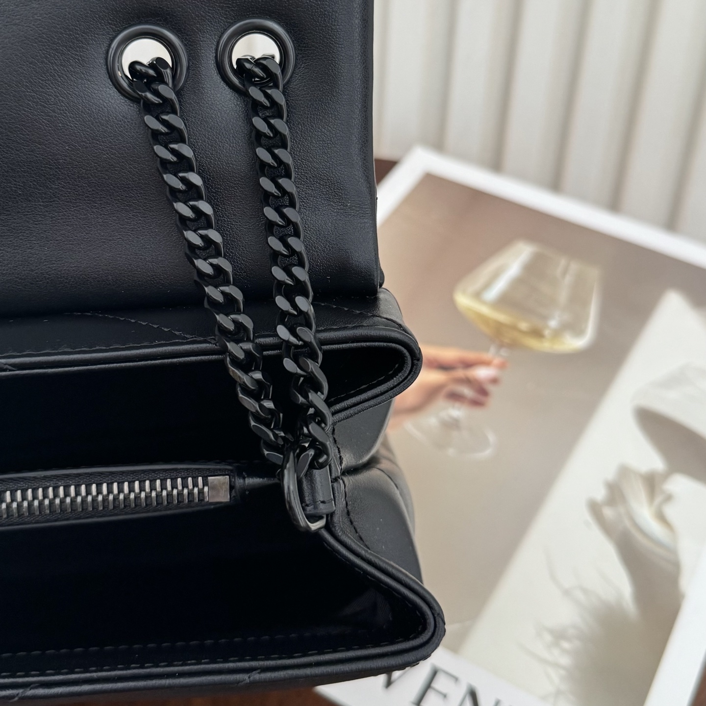 [TOP]Lady Designer Loulou Quilted Leather Shoulder Bag Black - Bag - Gorchic - $366.99