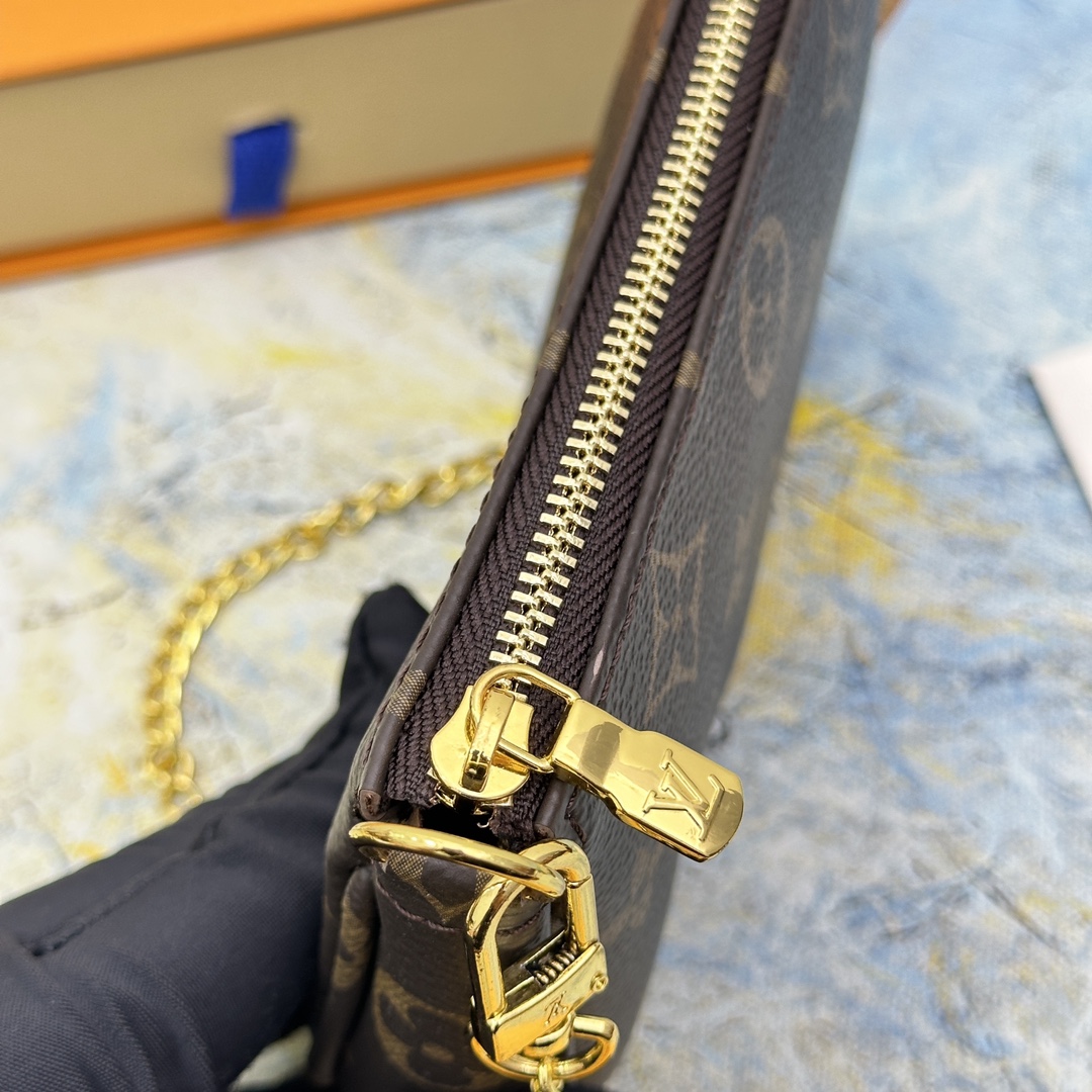 [TOP]Designer Damier Ebene Mini Pochette Accessoires Handbag - Brown - Gorchic - $142.99