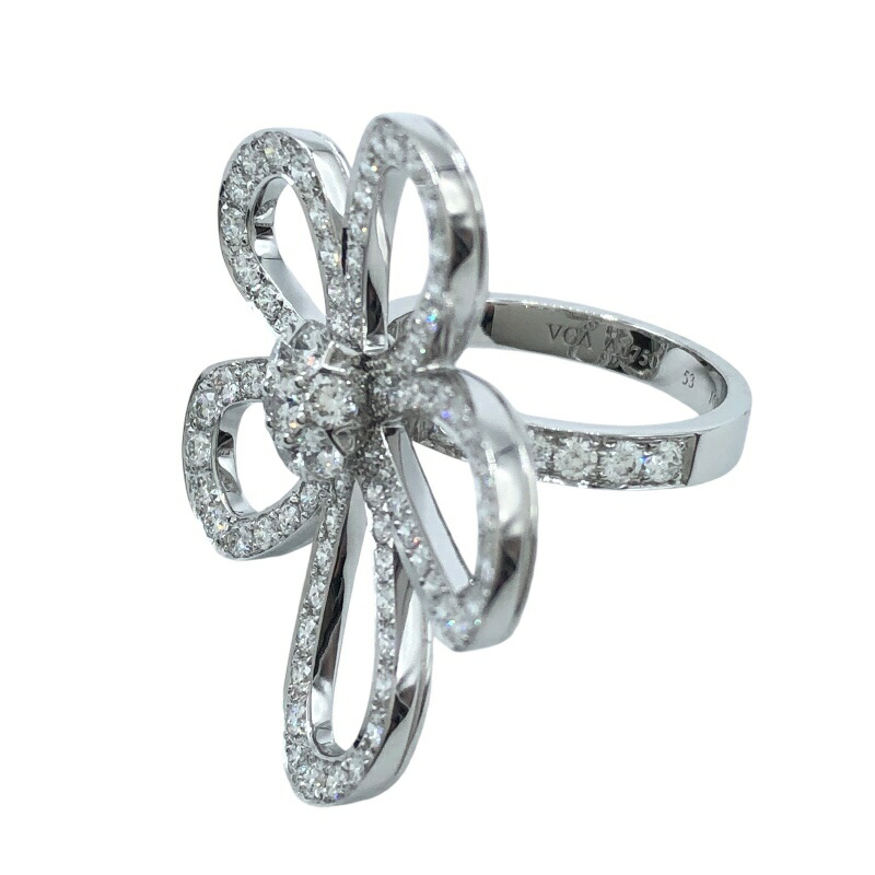 VAC Flowerlace ring, White gold, diamonds - Gorchic - $39.99