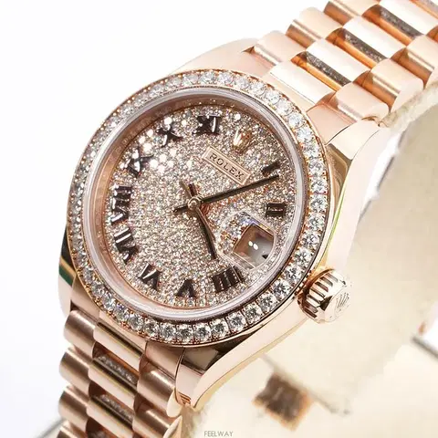 Rolex Datejust Rolex watch, Oystersteel, Rose Gold, Diamonds, Classic Size - Gorchic - $246.99