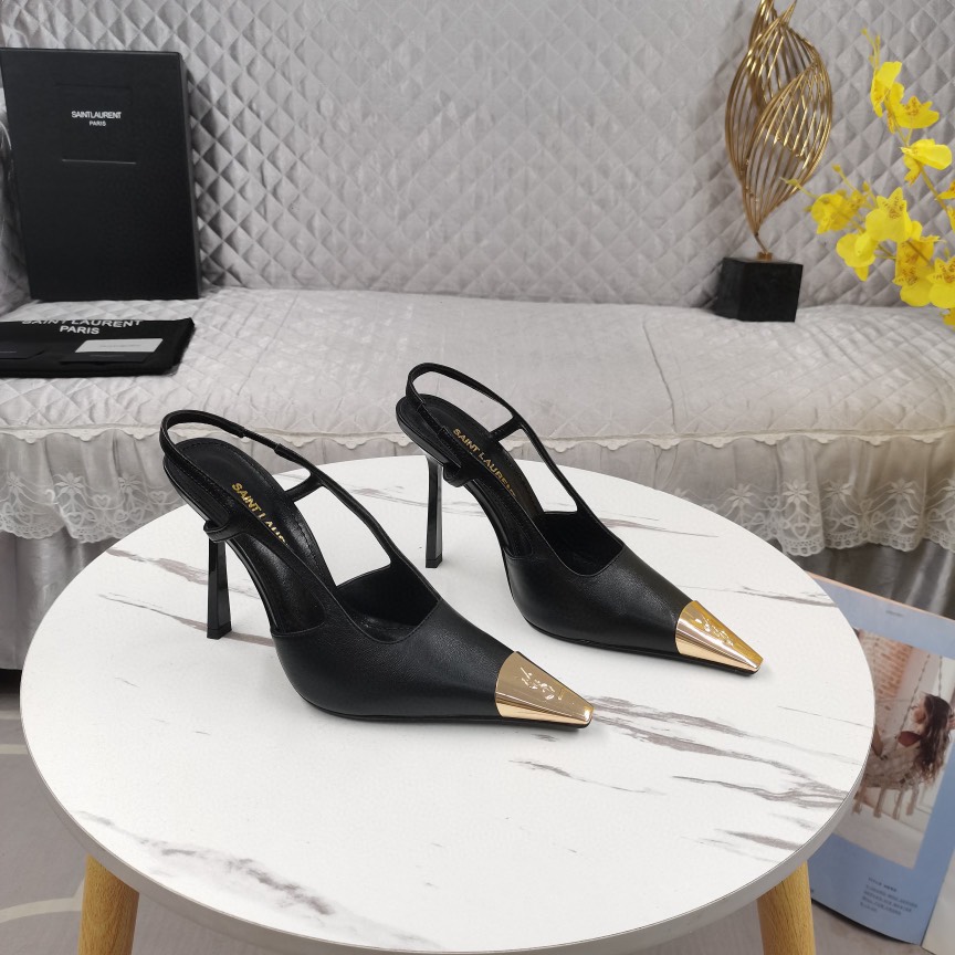 Lady Designer Bag JEANNE slingback pumps in smooth leather-Shoes - Gorchic - $189.99