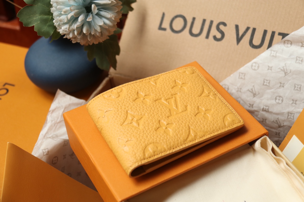 [TOP]Designer Yellow Taurillon Leather Slender Wallet - Gorchic - $131.99