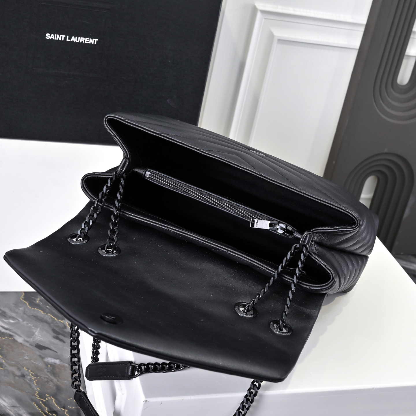 [TOP]Lady Designer Loulou Quilted Leather Shoulder Bag Black - Bag - Gorchic - $366.99