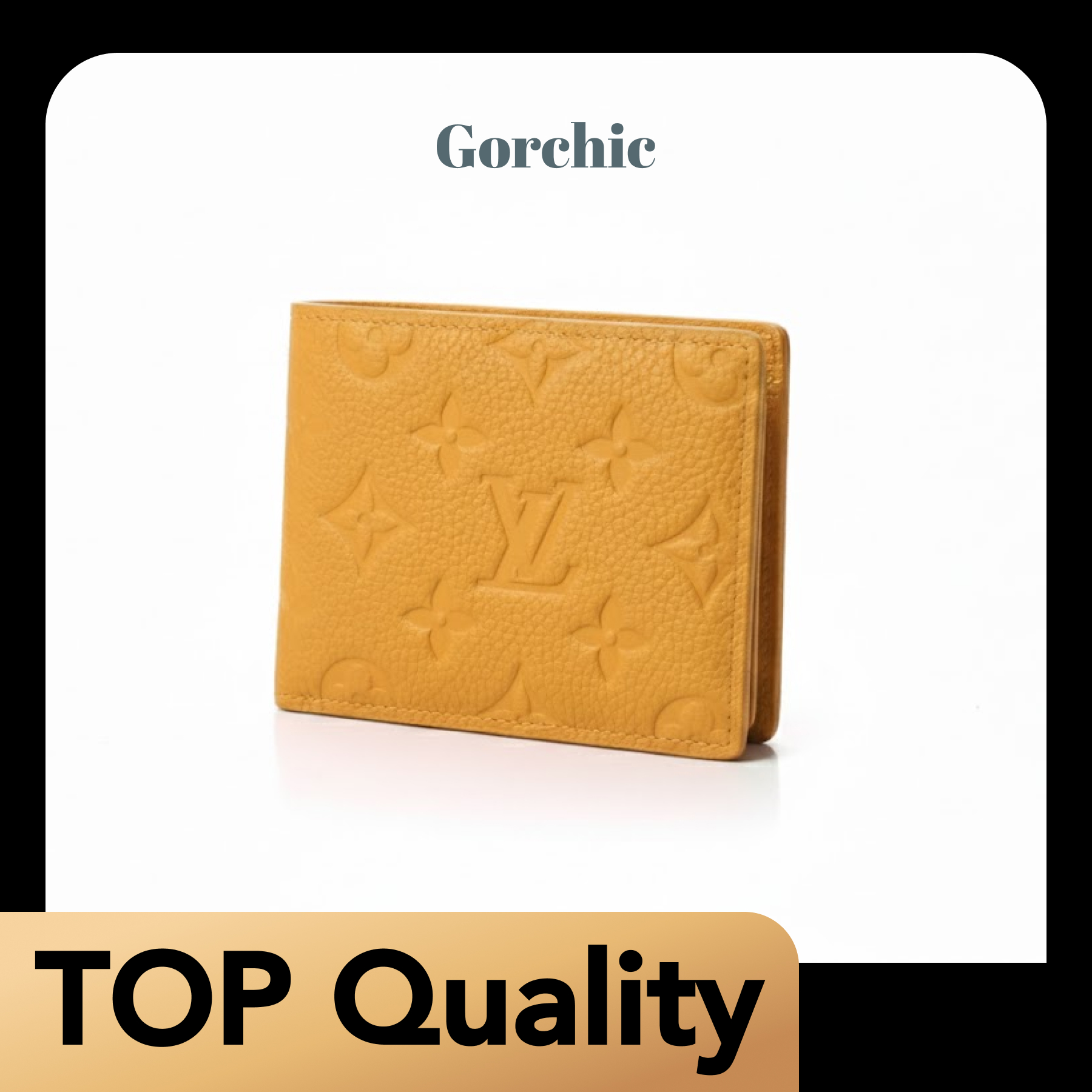 [TOP]Designer Yellow Taurillon Leather Slender Wallet - Gorchic - $131.99