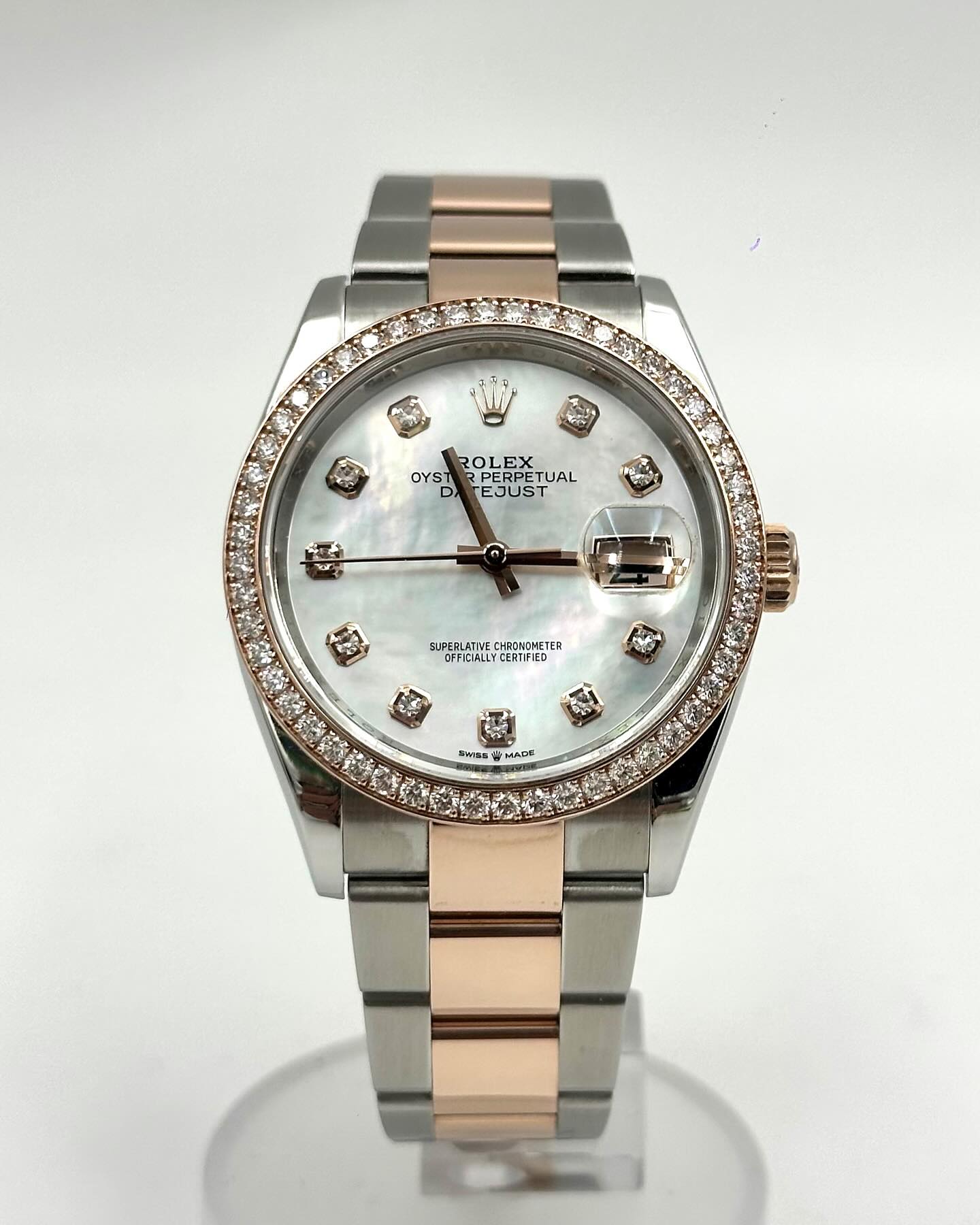 Rolex Datejust Rolex watch, Oystersteel, Rose Gold, Diamonds, Classic Size - Gorchic - $118.99