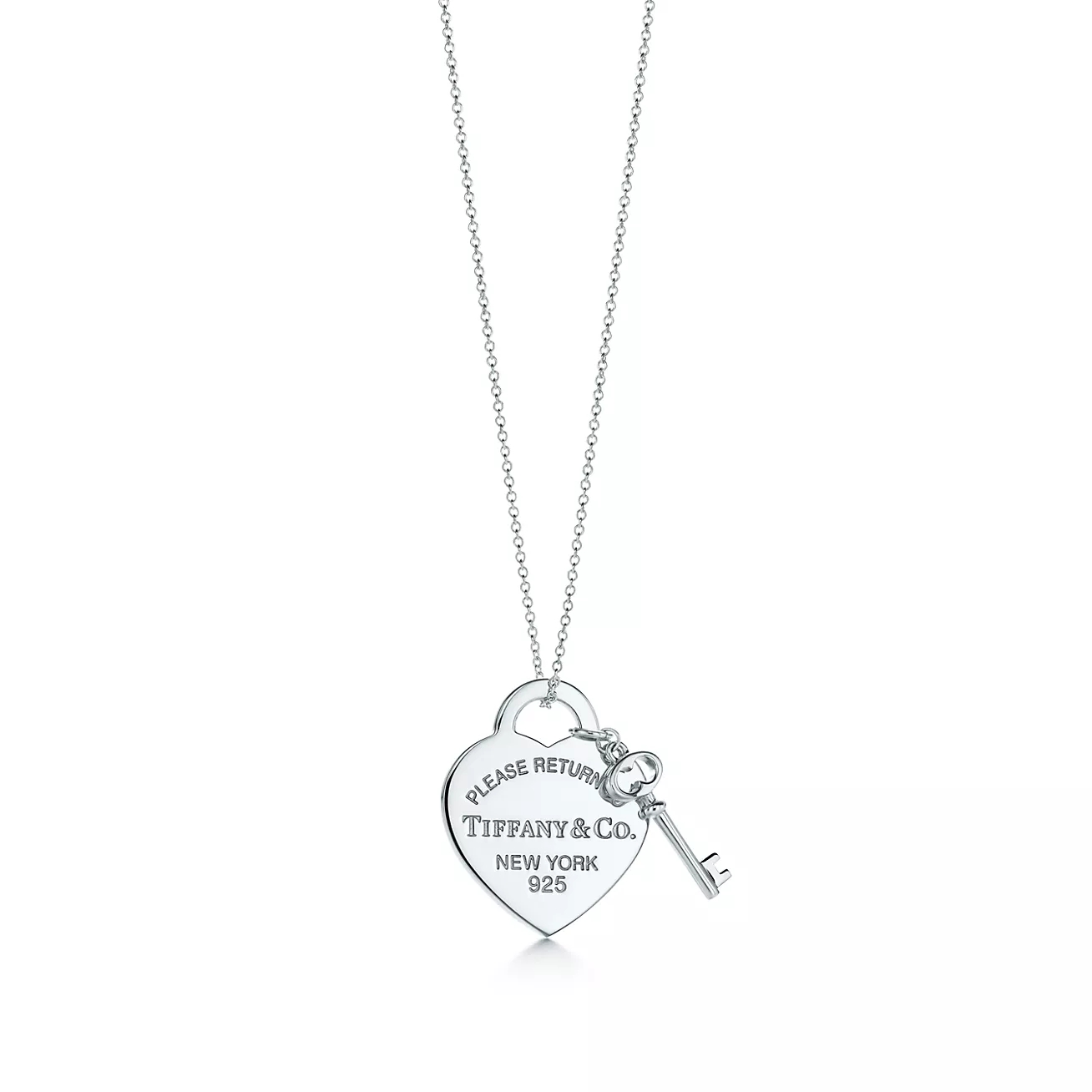 T.F. Heart Tag with Key Pendant Necklace - Gorchic - $44.99