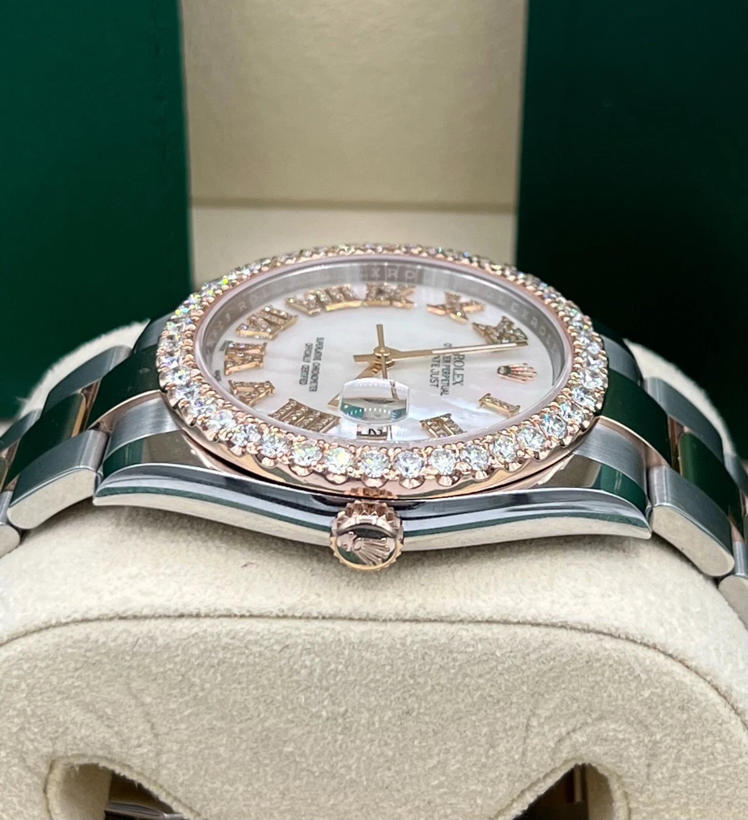 Rolex Datejust Rolex watch, Oystersteel, Rose Gold, Diamonds, Classic Size - Gorchic - $118.99