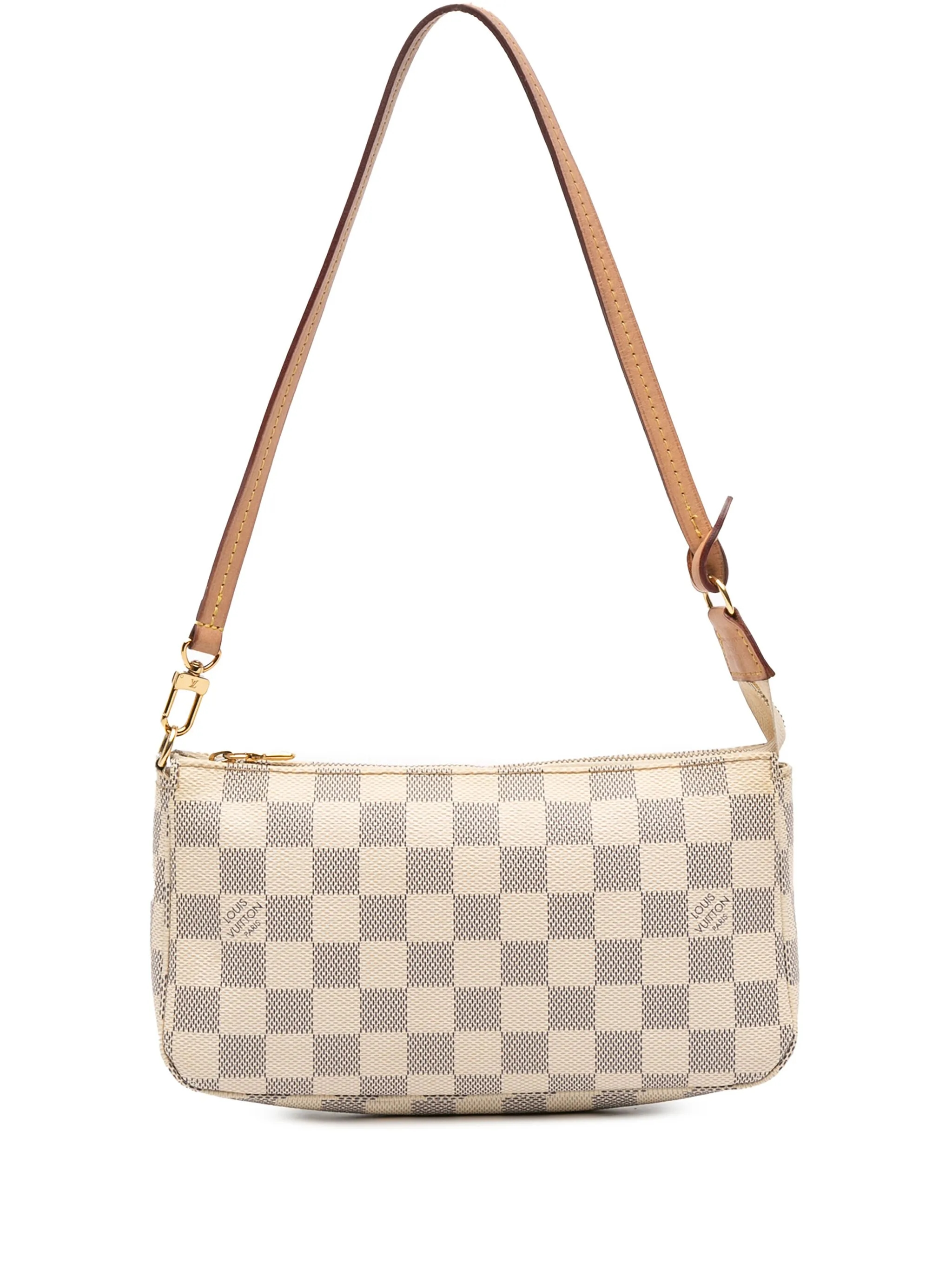[TOP]Designer Damier Azur Pochette Accessoires Shoulder Bag - White - Gorchic - $147.99