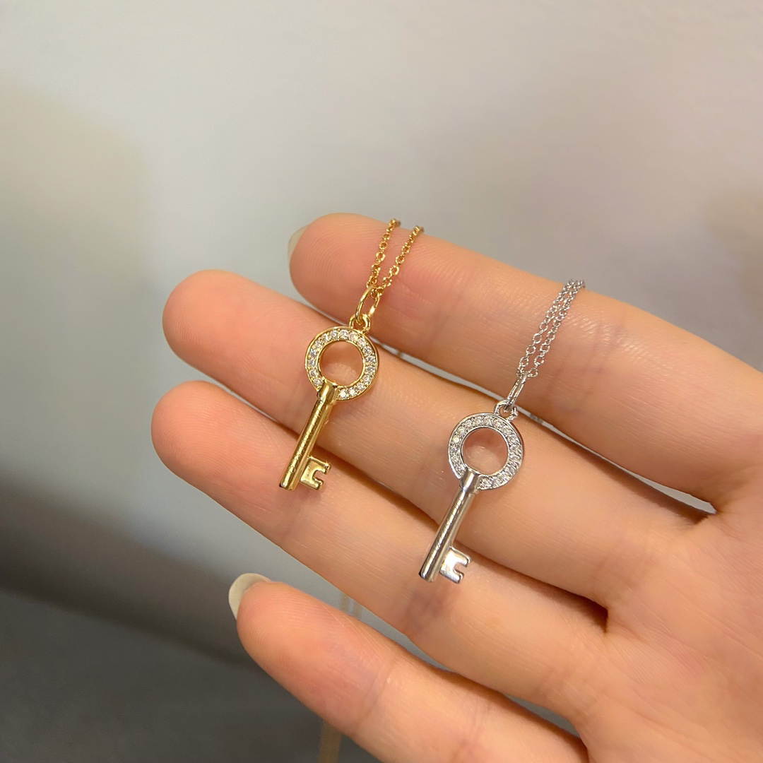 T.F. Keys Modern Keys Open Round Key Pendant Necklace - Gorchic - $44.99