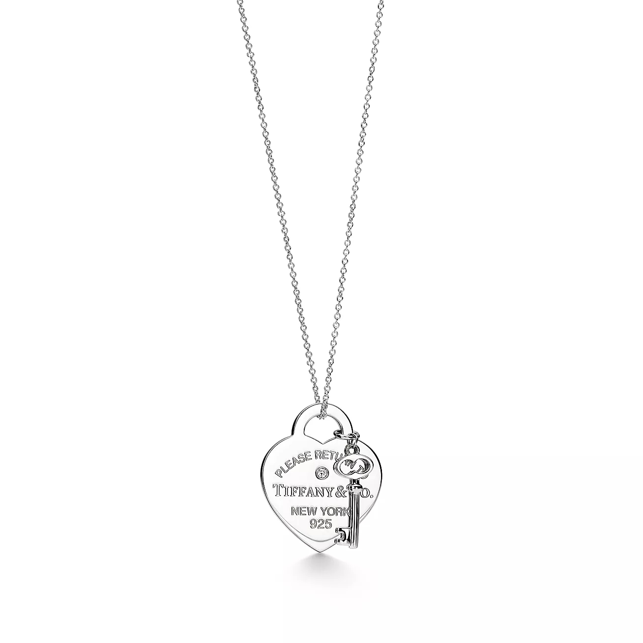 T.F. Keys Heart Tag and Key Necklace - Gorchic - $44.99