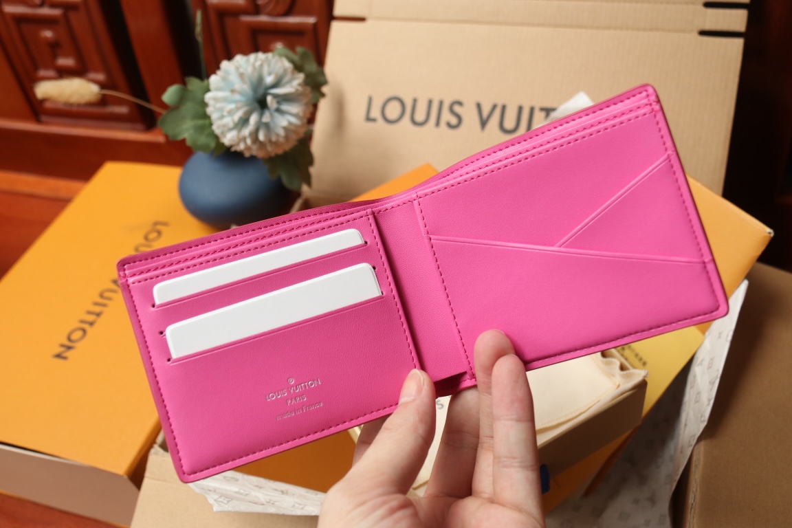 [TOP]Designer Rose Red Taurillon Leather Slender Wallet - Gorchic - $131.99