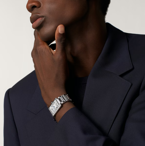 Cartyer Tank Must SolarBeat™ watch, White Gold, Large Model - Gorchic - $102.99