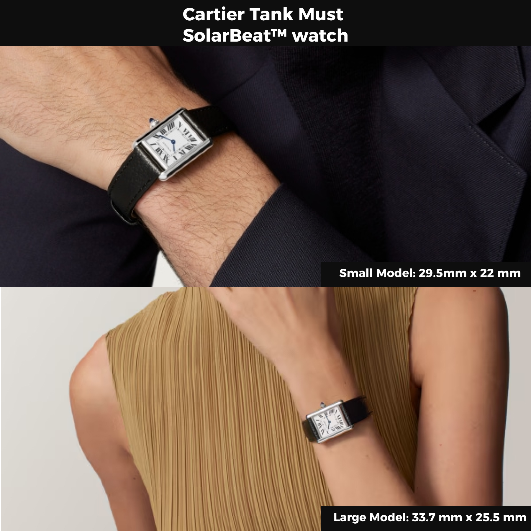 Cartyer Tank Must SolarBeat™ watch Cartyer watch, White Gold, Small Model - Gorchic - $109.99