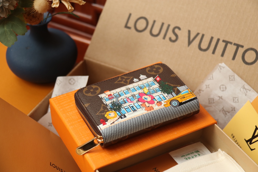 [TOP]Designer New York Mascot Vivienne Zipper Coin Purse Bag - Brown - Gorchic - $131.99