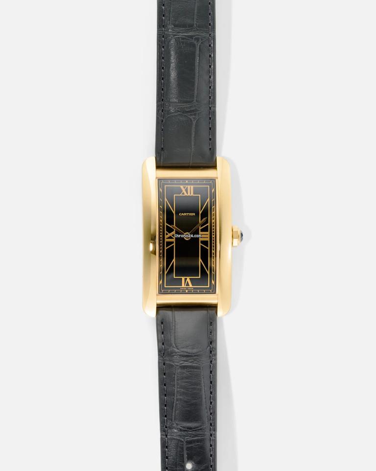 Cartyer Tank Américaine Cartyer watch, Yellow Gold, Large Model - Gorchic - $109.99
