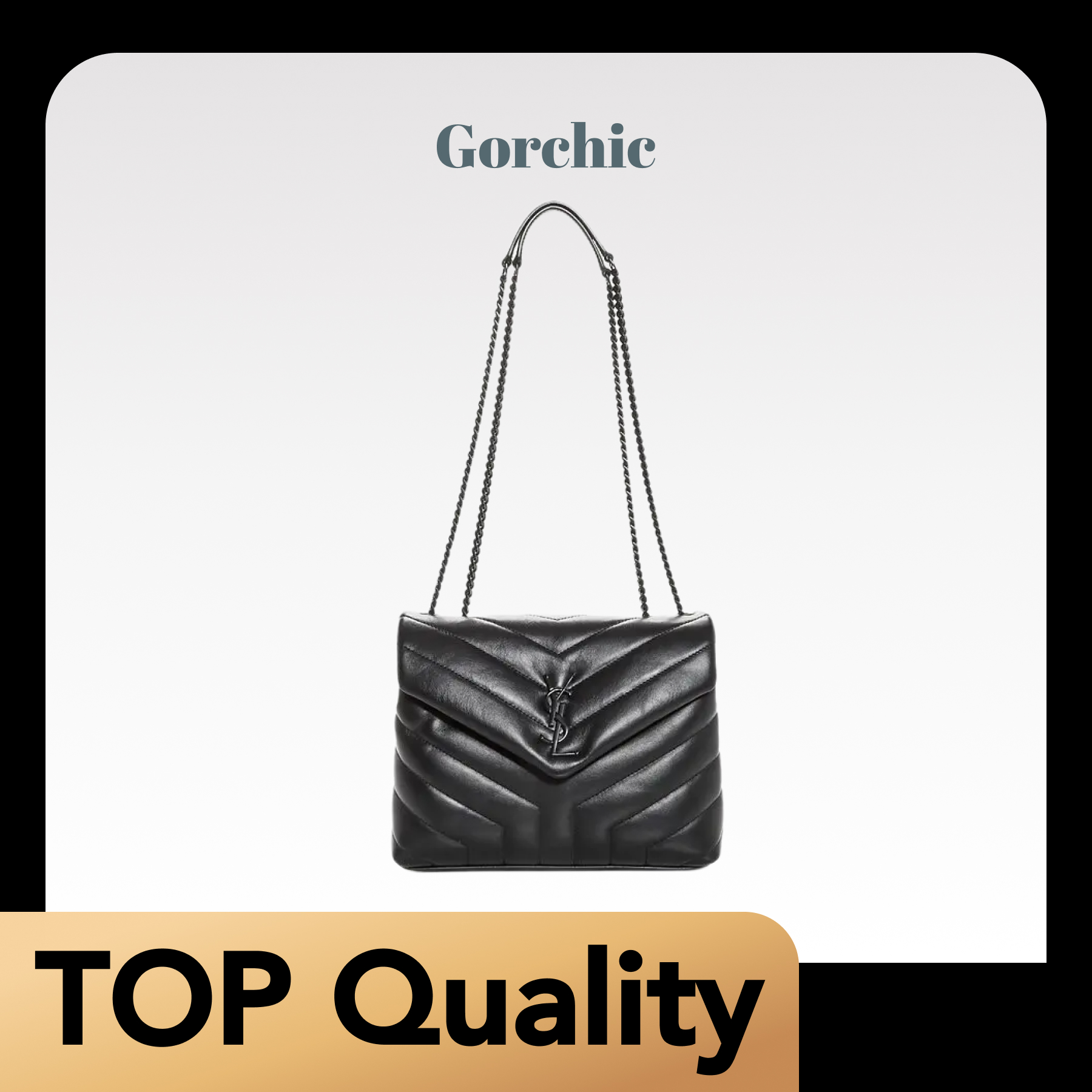 [TOP]Lady Designer Loulou Quilted Leather Shoulder Bag Black - Bag - Gorchic - $366.99