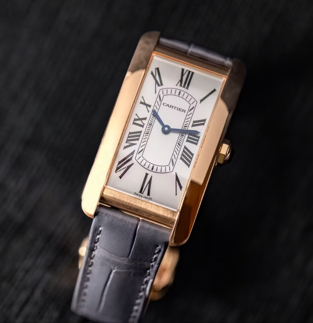 Cartyer Tank Américaine Cartyer watch, Yellow Gold, Mini Model - Gorchic - $125.99