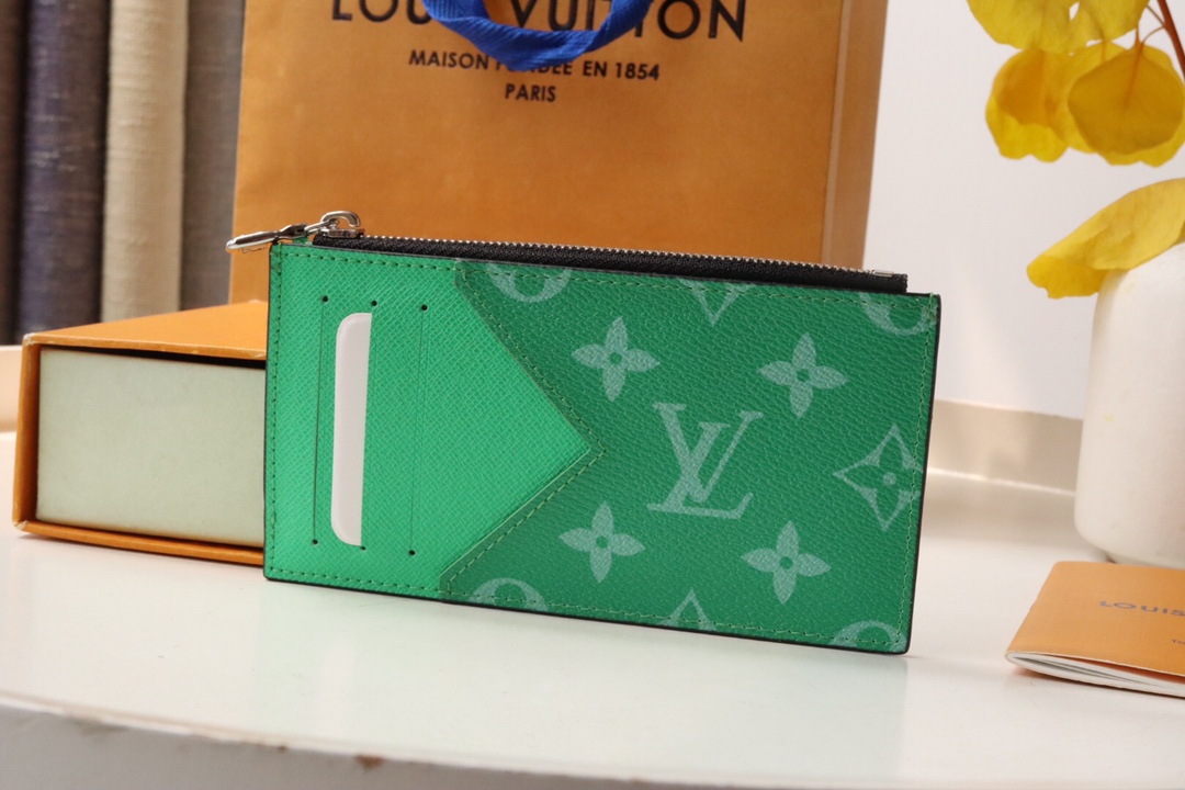 [TOP]Designer Taigarama Green Coin & Business Card Holder Men's Wallet - Gorchic - $120.99