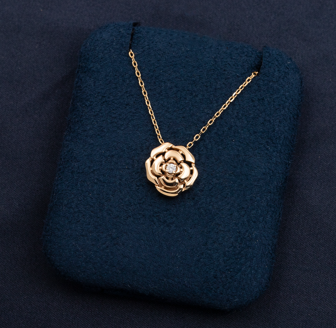 CC Inspired  Extrait de Camélia necklace - Gorchic - $44.99