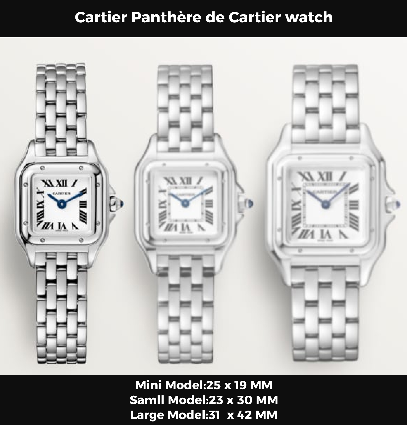 Cartyer Panthère de Cartyer watch, White Gold, Large Model - Gorchic - $120.99