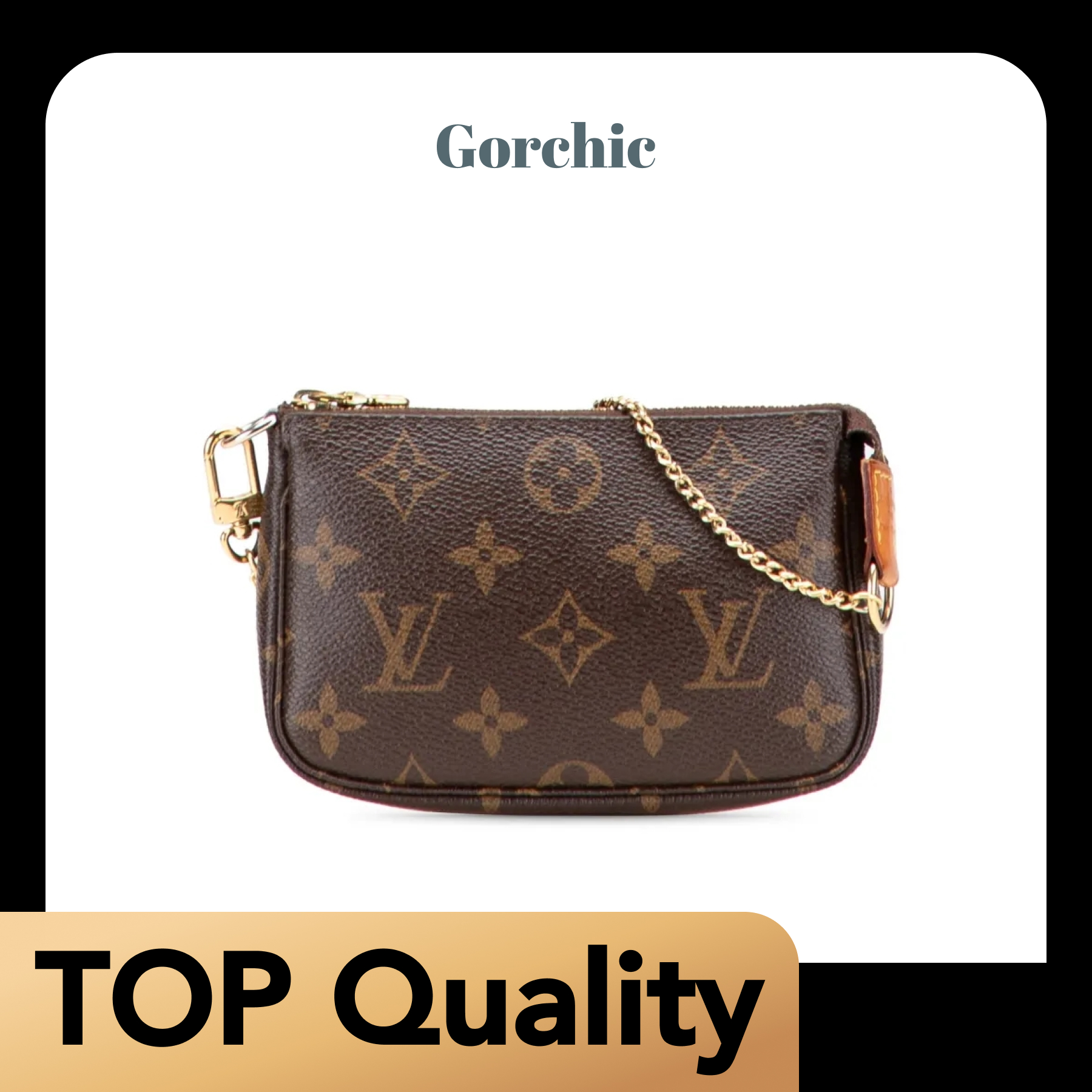 [TOP]Designer Damier Ebene Mini Pochette Accessoires Handbag - Brown - Gorchic - $142.99