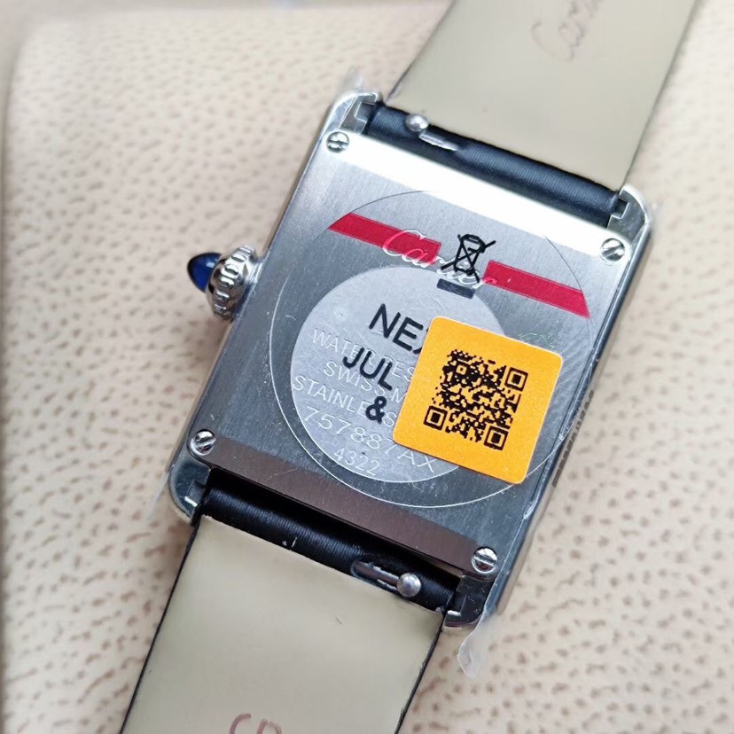 Cartyer Tank Must de Cartyer watch, White Gold, Diamonds, Small Model - Gorchic - $116.99