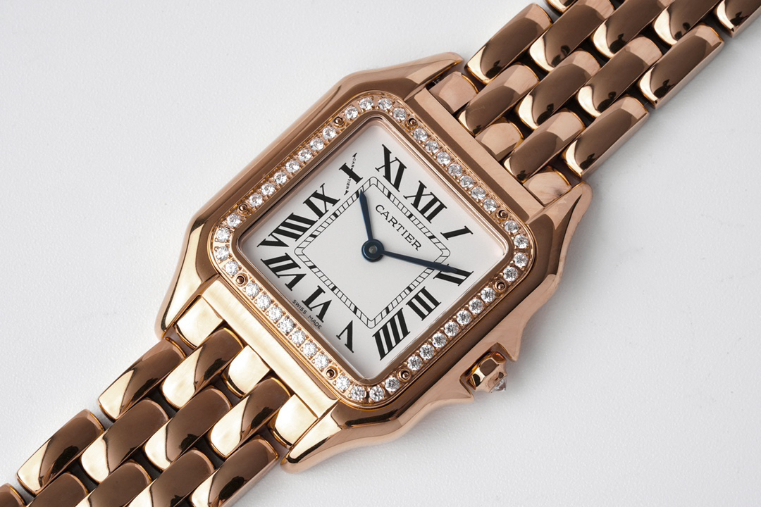 Cartyer Panthère de Cartyer watch, Rose gold, Diamond, Medium Model - Gorchic - $120.99