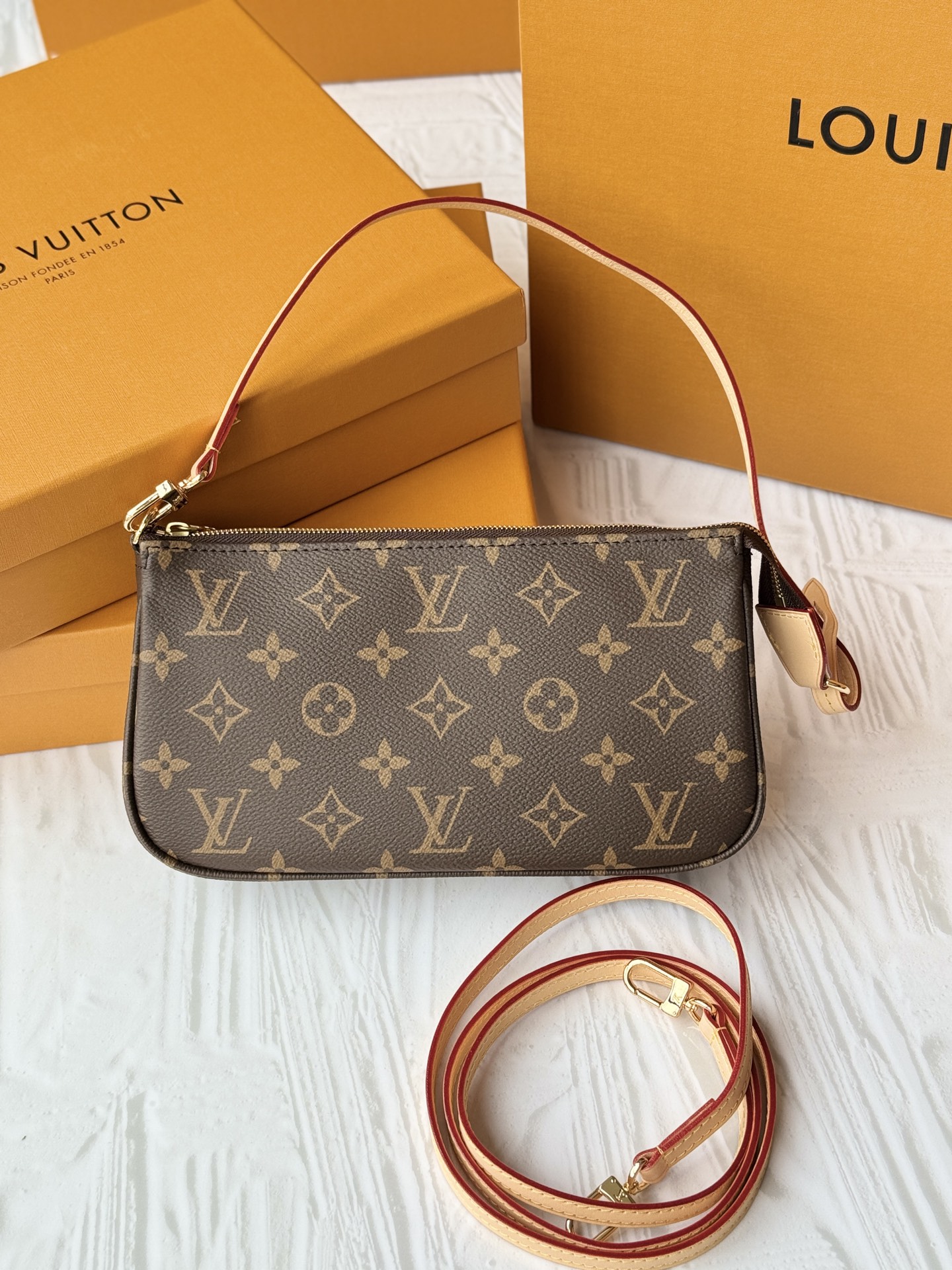 [TOP]Designer Bags Pochette Acc Shoulder Bag/Handbag - Brown - Gorchic - $147.99