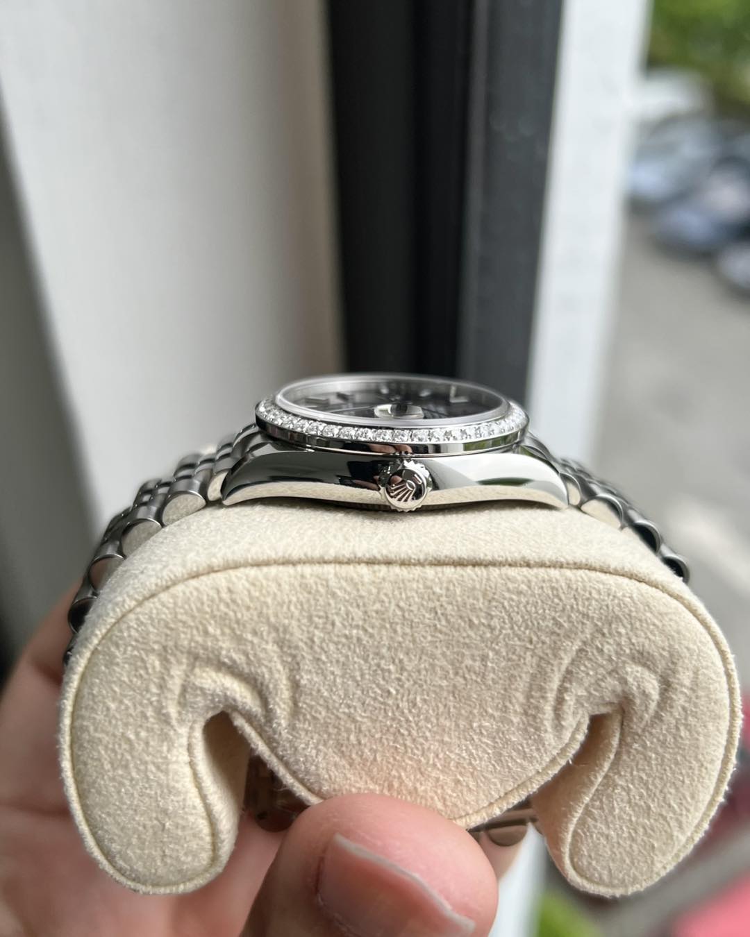 Rolex Datejust Rolex watch, Oystersteel, White Gold, Diamonds, Classic Size - Gorchic - $109.99