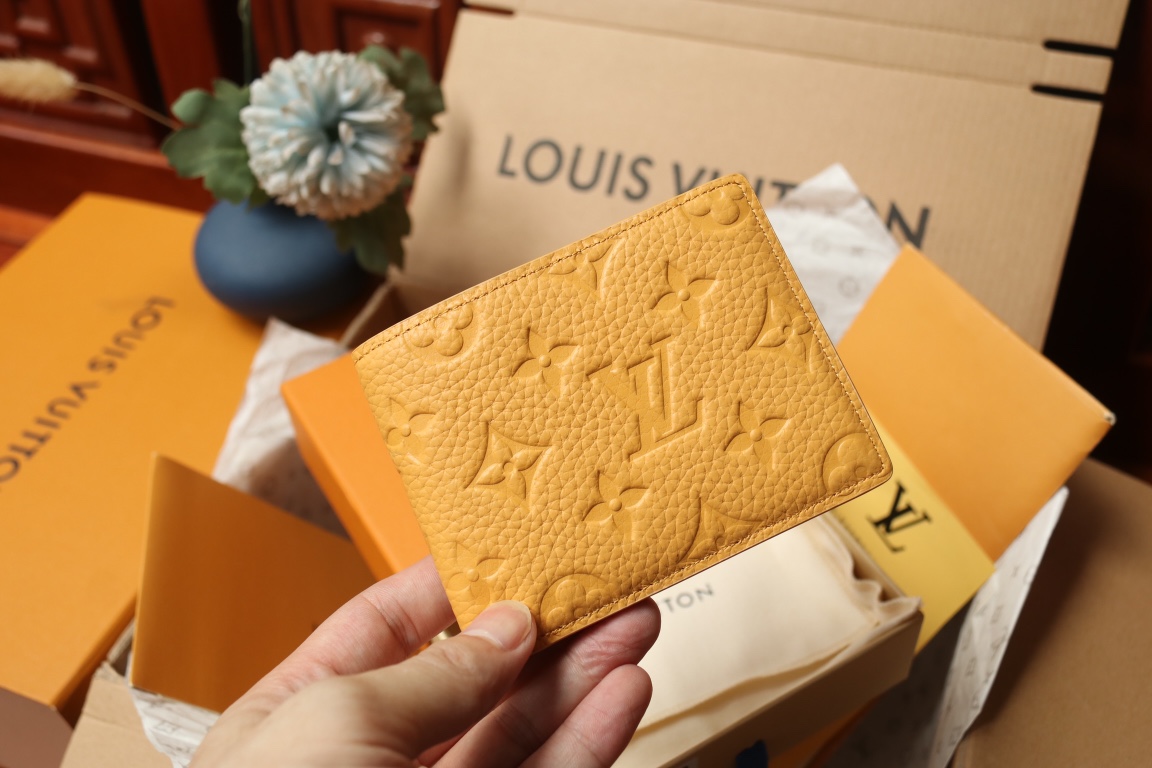 [TOP]Designer Yellow Taurillon Leather Slender Wallet - Gorchic - $131.99