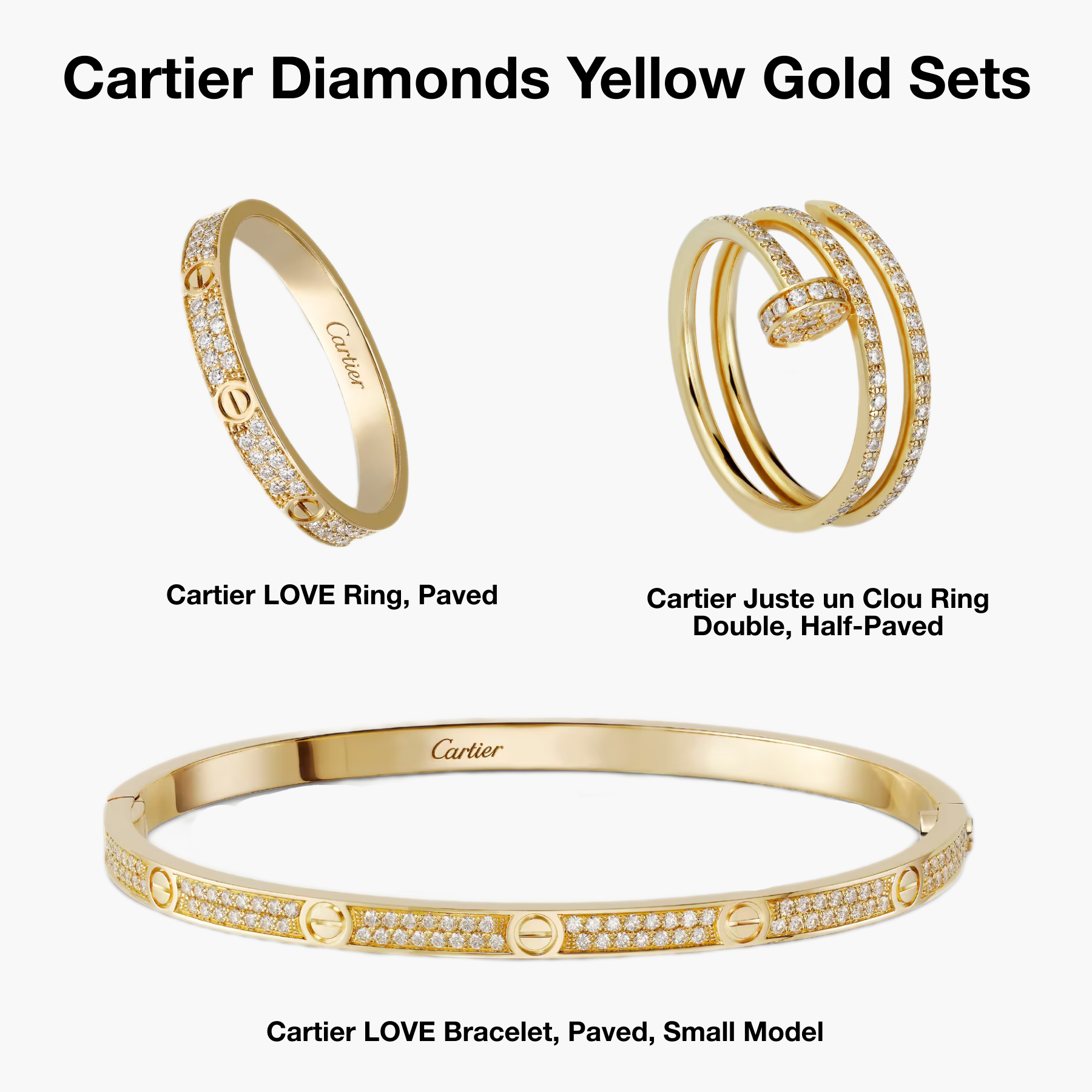 Cartyer Diamonds Yellow Gold Sets - Gorchic - $128.99