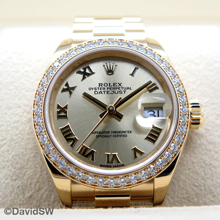 Rolex Datejust Rolex watch, Oystersteel, Yellow Gold, Diamonds, Classic Size - Gorchic - $109.99