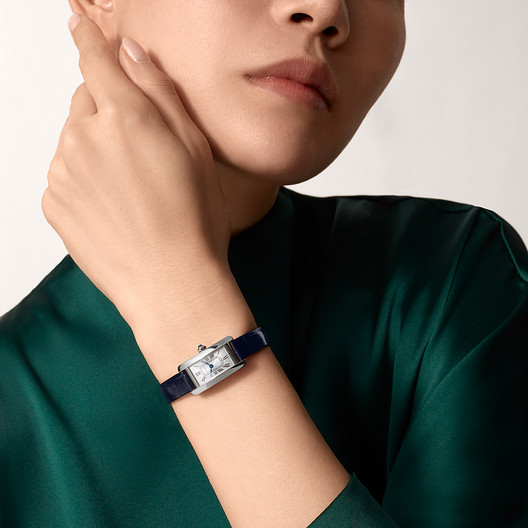 Cartyer Tank Américaine Must Cartyer watch, White Gold, Mini Model - Gorchic - $116.99