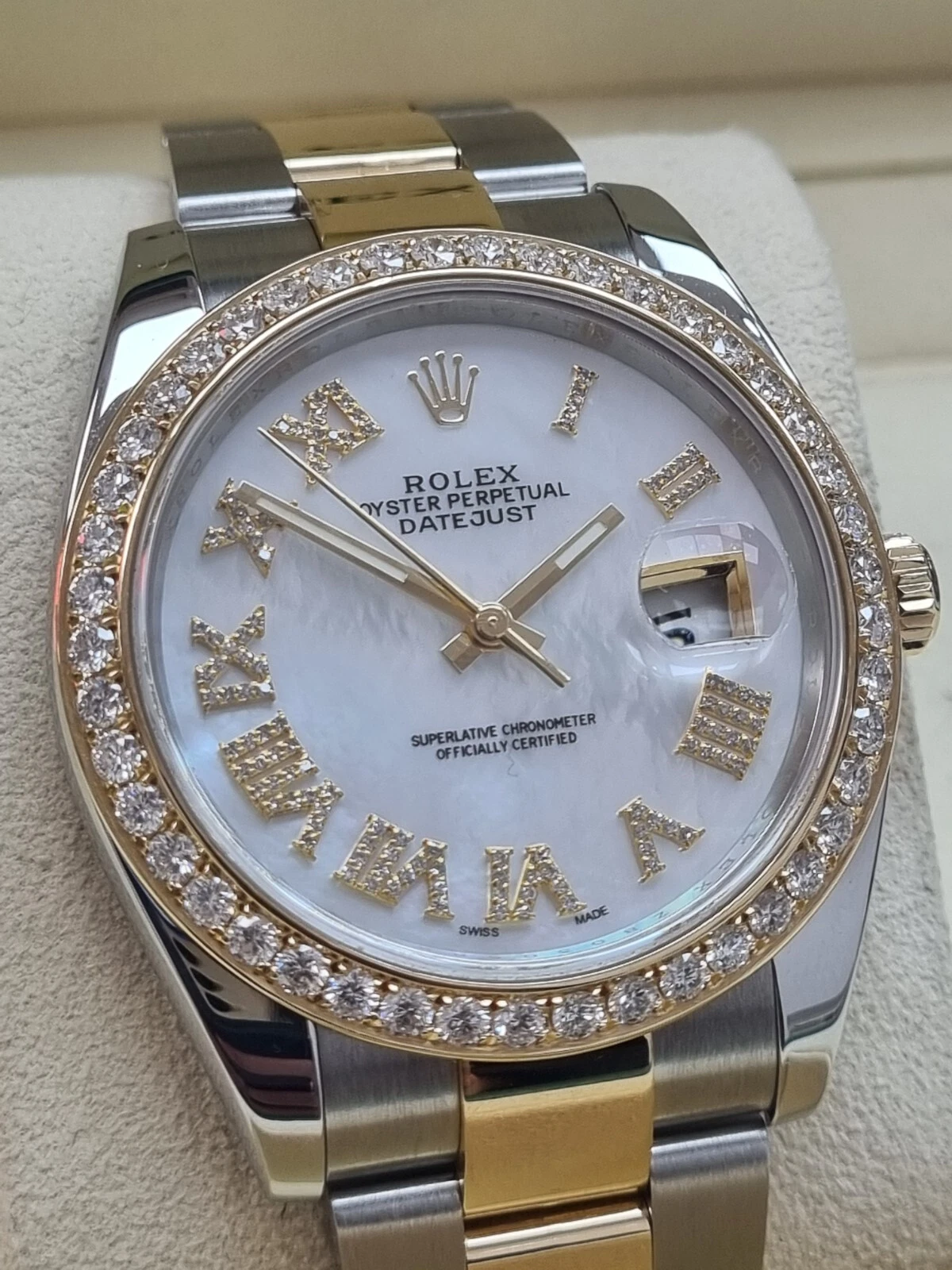 Rolex Datejust Rolex watch, Oystersteel, Yellow Gold, Diamonds, Classic Size - Gorchic - $118.99