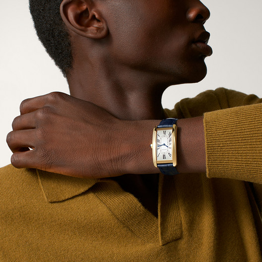 Cartyer Tank Américaine Cartyer watch, Yellow Gold, Large Model - Gorchic - $125.99