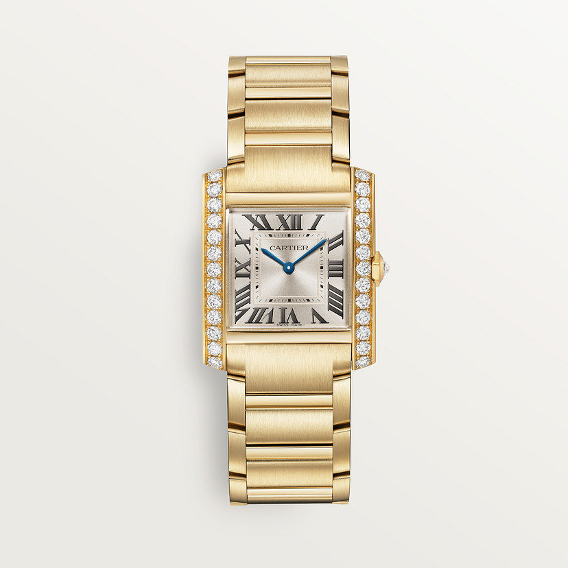 Cartyer Tank Française Cartyer watch, Yellow Gold, Diamonds, Meduim Model - Gorchic - $132.99